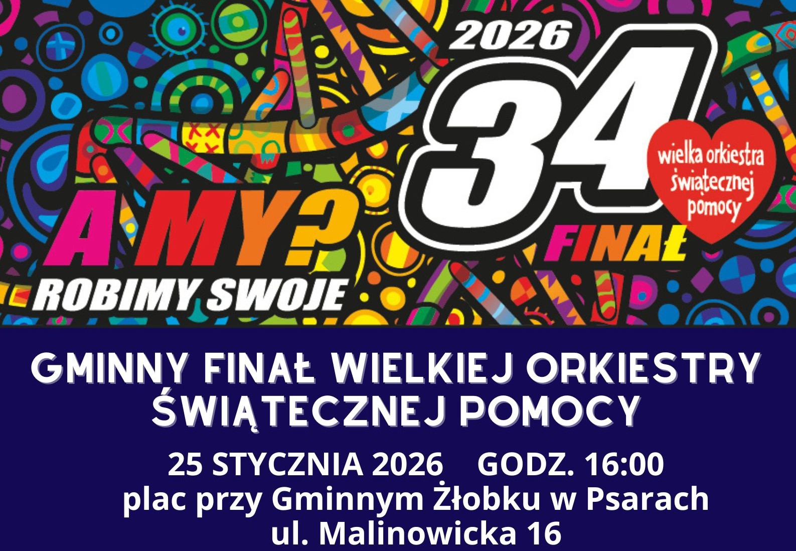 Grafika przedstawia czesc plakatu o WOSP